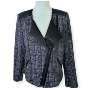COVINGTON BLACK & GRAY MOTO JACKET SZ. M EUC.